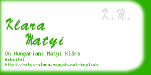 klara matyi business card